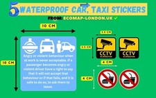 5 Stickers for Taxi PCO PHV